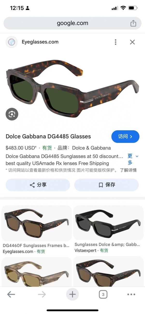 D*G Eyewear SIZE: 54-17-145