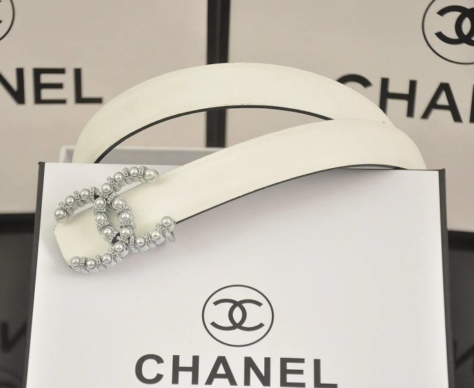 6 color  double C pearl rhinestone belt - Image 6