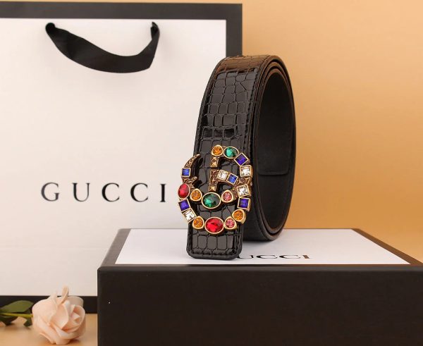 2  double G irregular colored diamond belts