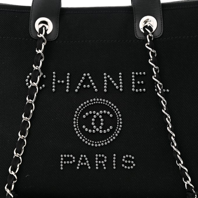 cc Canvas Pearl Medium Deauville Tote Black - Image 2