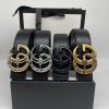 GG  Printed Letter Leather Belt