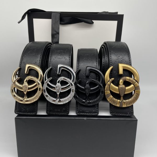 GG  Printed Letter Leather Belt
