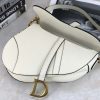 CHRISTIAN D Grained Calfskin Saddle Bag White