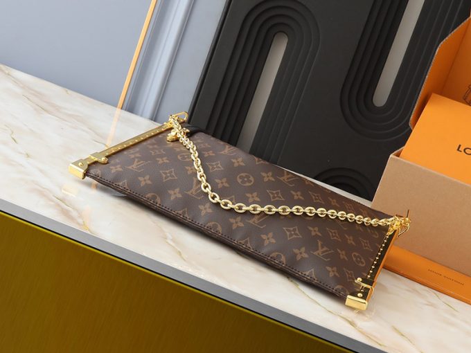 M12075 Top Quality 38X23X1Cm Real Leather Chains Handbag With Black Strap Bb-921426 - Image 4