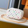 New M13747 M40995 M42265 M44936 M42263 High Quality 24X17X14Cm Small Flowers Real Leather Makeup Bag With Adjustable Strap Bb-928090