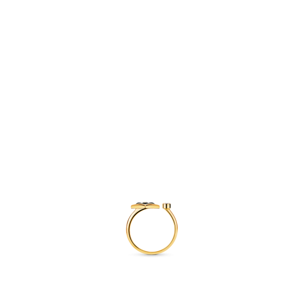 Color Blossom Mini Star Ring in Yellow Gold, Onyx and Diamonds