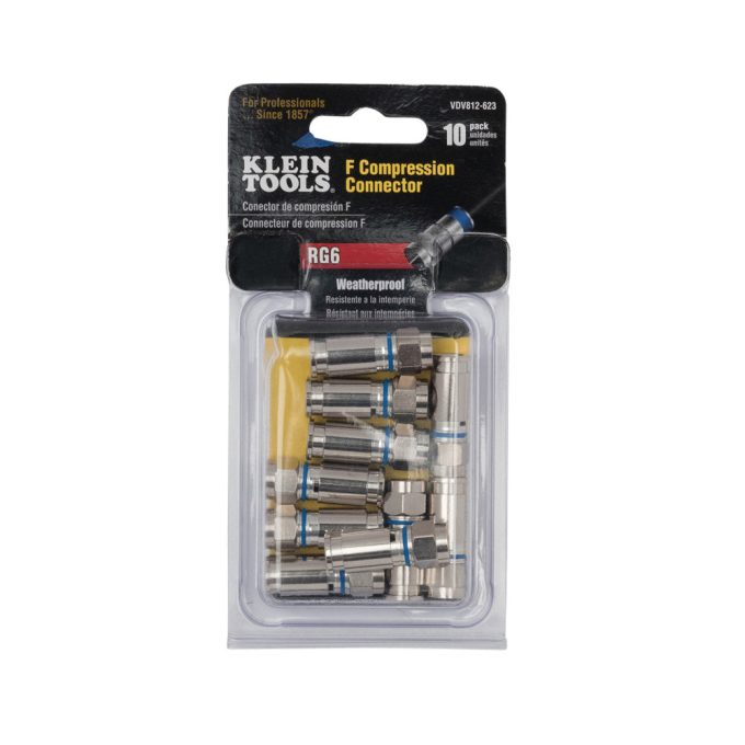 Klein Tools VDV812-623 Weatherproof F-Compression Connectors RG6, 10-Pack - Image 2