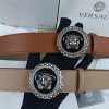 4 Colors Trendy Round Buckle Leather Belt