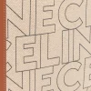 MINI VERTICAL CABAS CE IN TEXTILE WITH CE ALL-OVER PRINT NATURAL / TAN