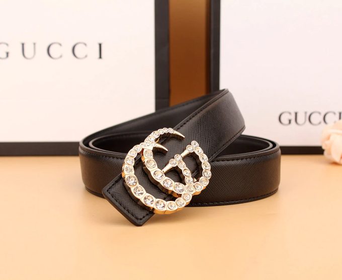 2 Styles Luxurious Double G Rhinestone Belt - Image 2
