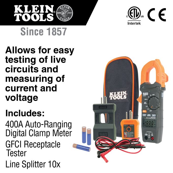 Klein Tools CL120KIT Electrical Tester / Auto-Ranging Digital Clamp Meter Kit - Image 10