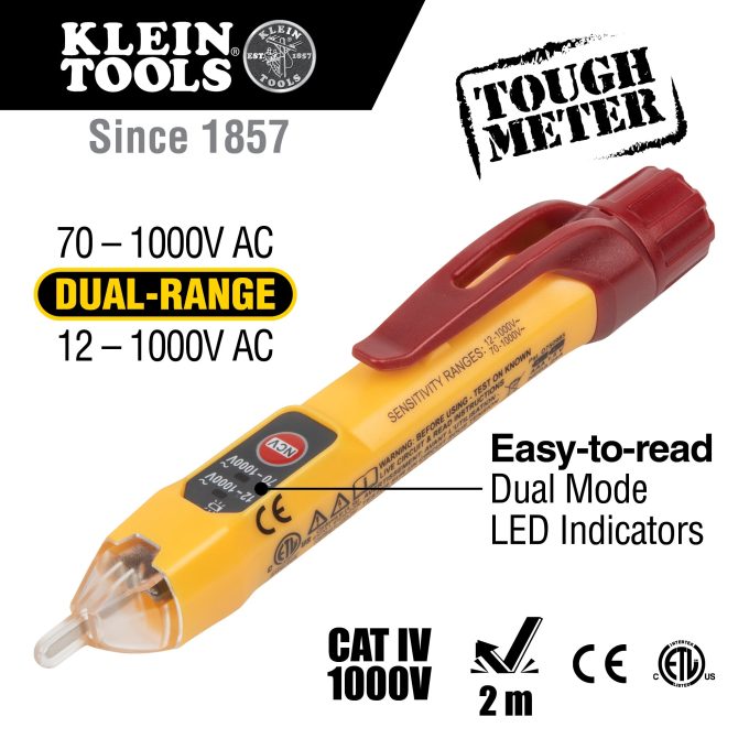 Klein Tools NCVT2P Dual Range Non-Contact Voltage Tester 12 - 1000V AC - Image 9