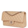 CC Medium Classic Double Flap Bag Beige Caviar Silver Hardware