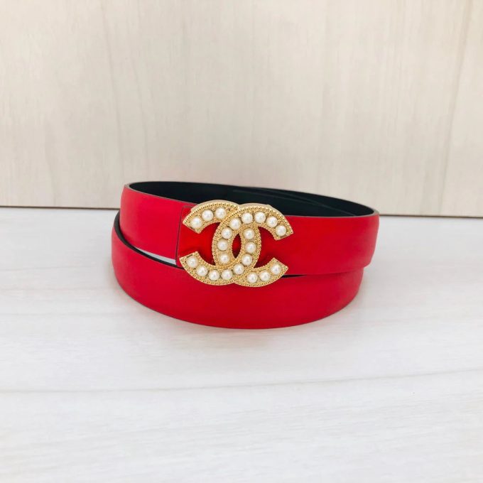 6 Colors Fashion Pearl Letter Leather Belt - Image 2