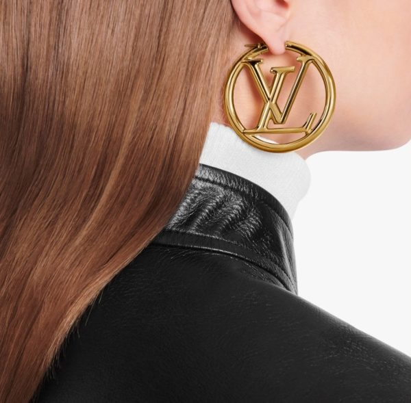 e Hoop Earrings Gold Metal | L Earrings |