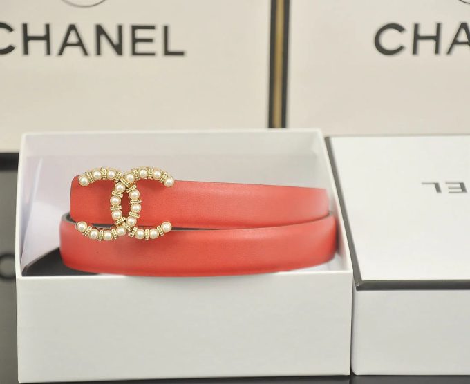 6 color  double C pearl rhinestone belt - Image 3
