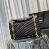Y College Large Chain Bag Black With Gold Hardware