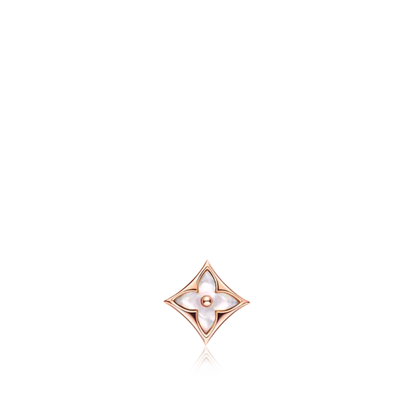 Color Blossom Star Rose Gold and White Mother-of-Pearl Earring - Single