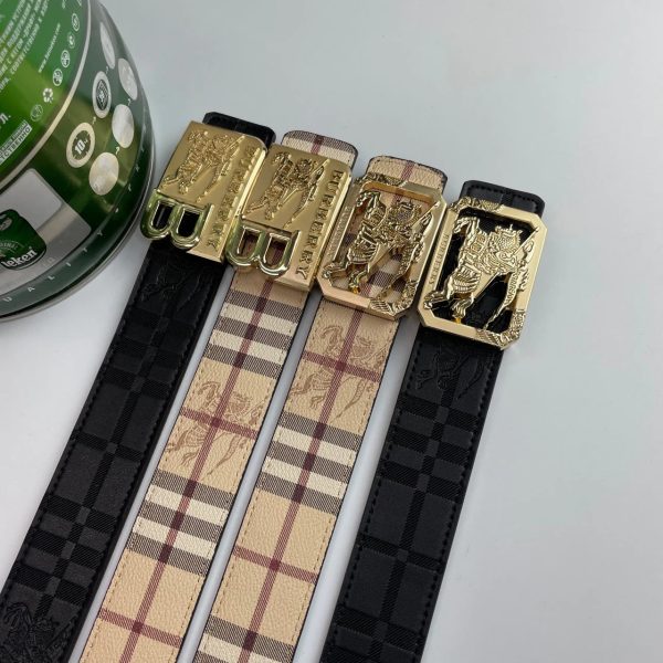 4 Colors  printed letter buckle leather belt