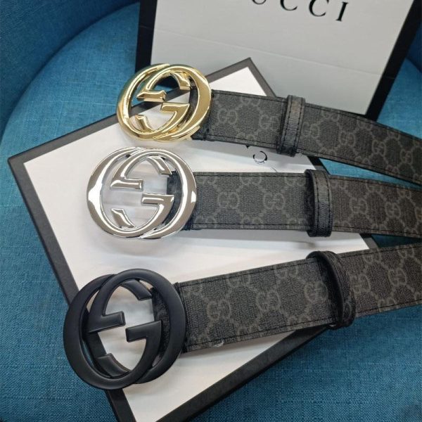 3 Colors  Double G Black Leather Belt