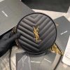 Y Circle Quilted Textured-leather Bag Black