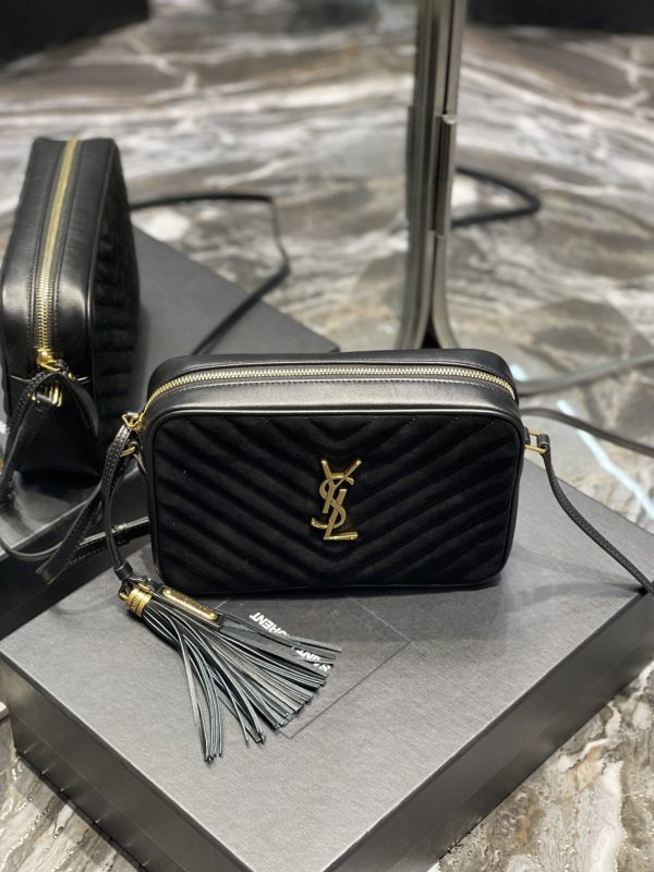 Y Lou Camera Bag Black With Gold Hardware