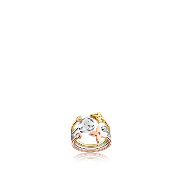 Idylle Blossom tri-tone gold and diamond ring