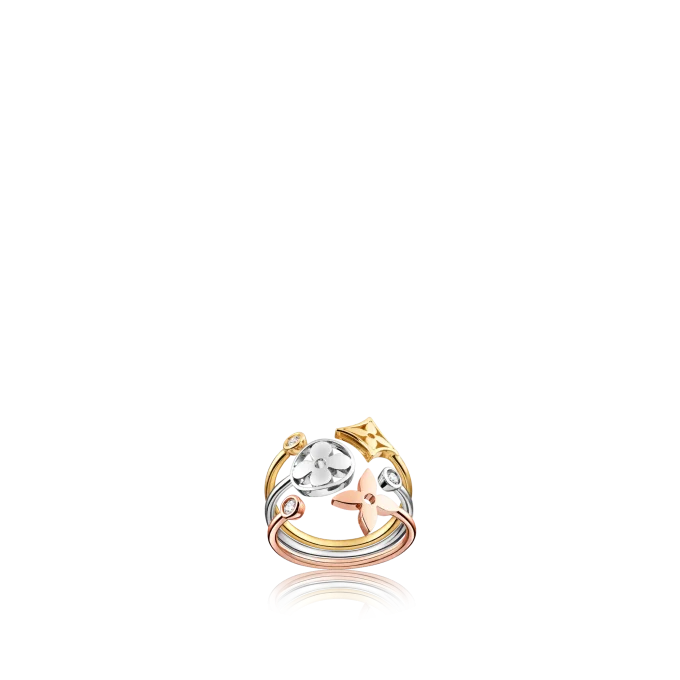 Idylle Blossom tri-tone gold and diamond ring