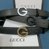 3 Colors  Single G Black Leather Belt