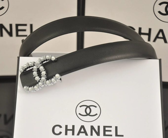 6 color  double C pearl rhinestone belt - Image 4