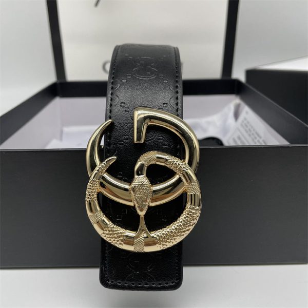 GG  Printed Letter Leather Belt