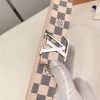 Classic Silver Buckle White Plaid Men's Belt