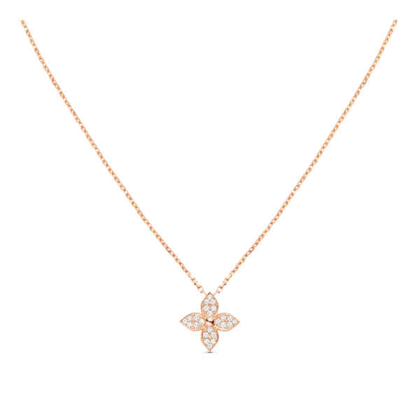 Star Blossom Rose Gold and Diamond Pendant