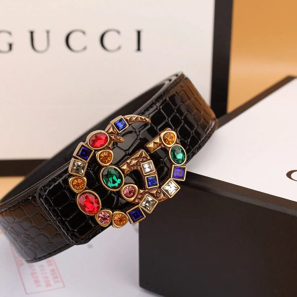 2  double G irregular colored diamond belts