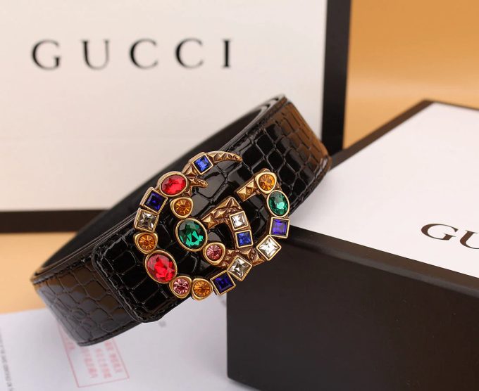 2  double G irregular colored diamond belts