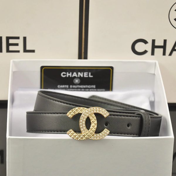 4 Colors fashion double C half rhinestone belt