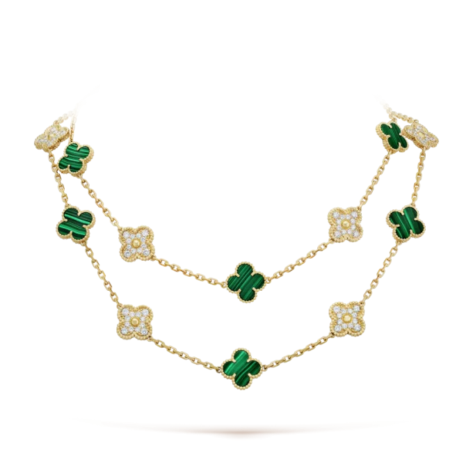 Vintage Alhambra Long Necklace, 20 Charms - Image 2