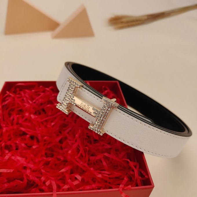 7 Colors Classic Letter Rhinestone Buckle Ladies Leather Belt - Image 7