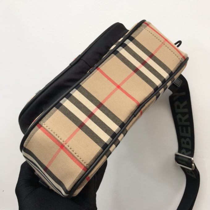 bb Vintage Check And Crossbody Bag For Men, Men's Bags 8.6in/22cm - Image 5