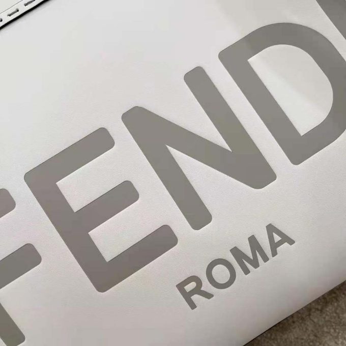 Fd Women Sunshine Medium Leather Shopper-White - Image 7