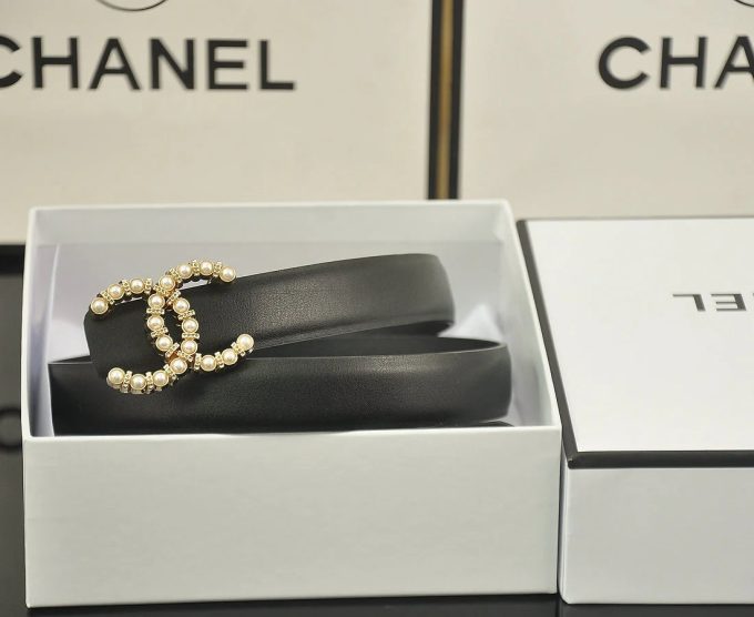 6 color  double C pearl rhinestone belt