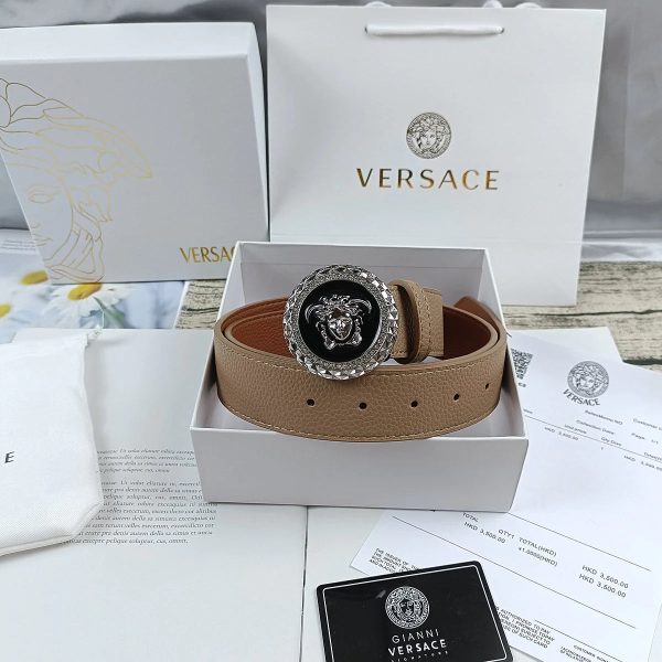 4 Colors  lion head double-sided lychee pattern belt