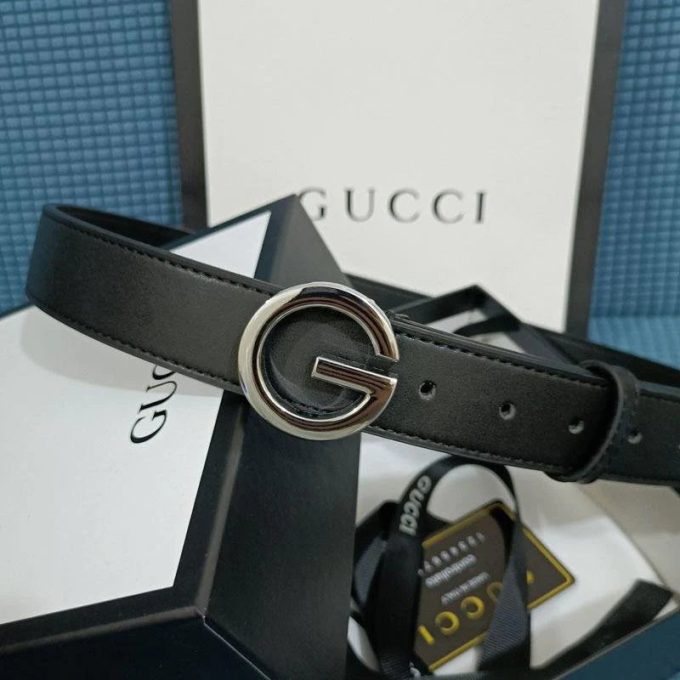 3 Colors  Single G Black Leather Belt - Image 2