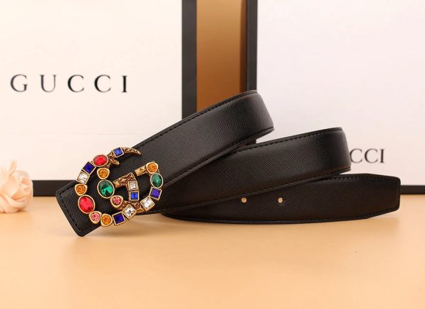 2  double G irregular colored diamond belts
