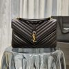 Y College Large Chain Bag Black With Gold Hardware