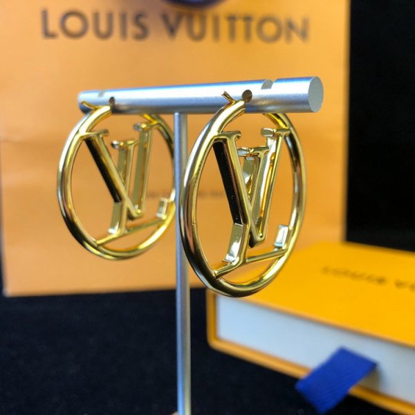 e Hoop Earrings Gold Metal | L Earrings |