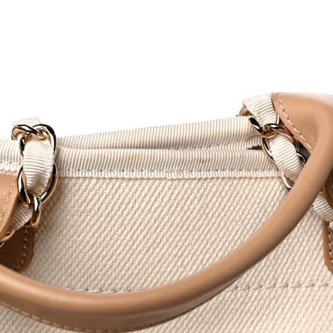 cc Canvas Pearl Large Deauville Tote Ecru Beige - Image 13