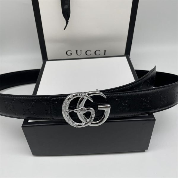GG  Printed Letter Leather Belt