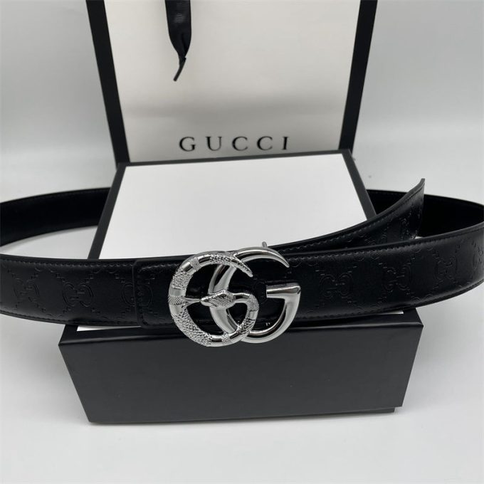 GG  Printed Letter Leather Belt - Image 3