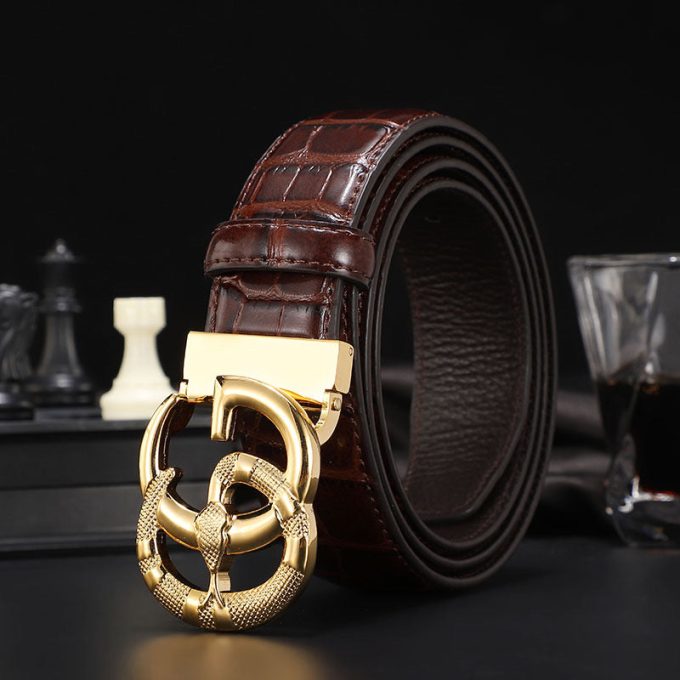 3 Colors  printed letter leather belt - Image 3